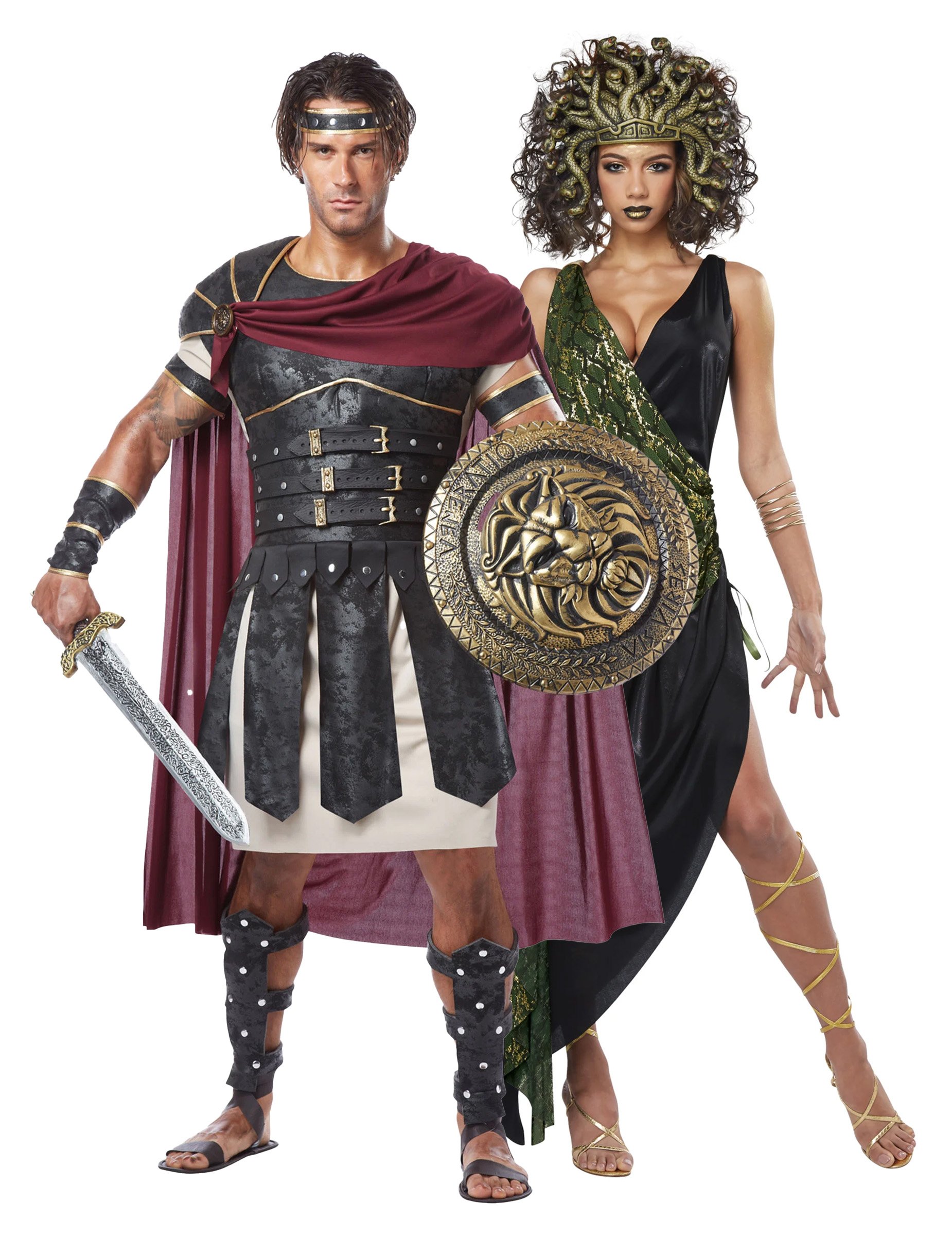 Gladiator und Medusa Paarkotüm Rot schwarz