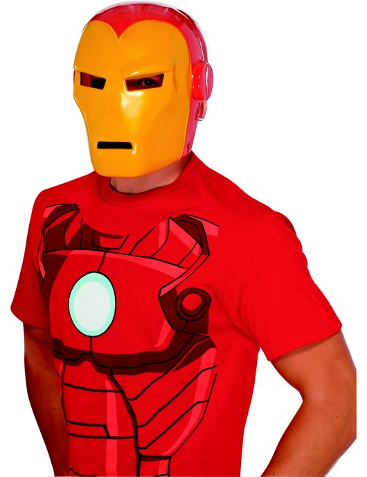 Iron Man Maske Superhelden-Maske Marvel-Lizenzartikel rot-gelb