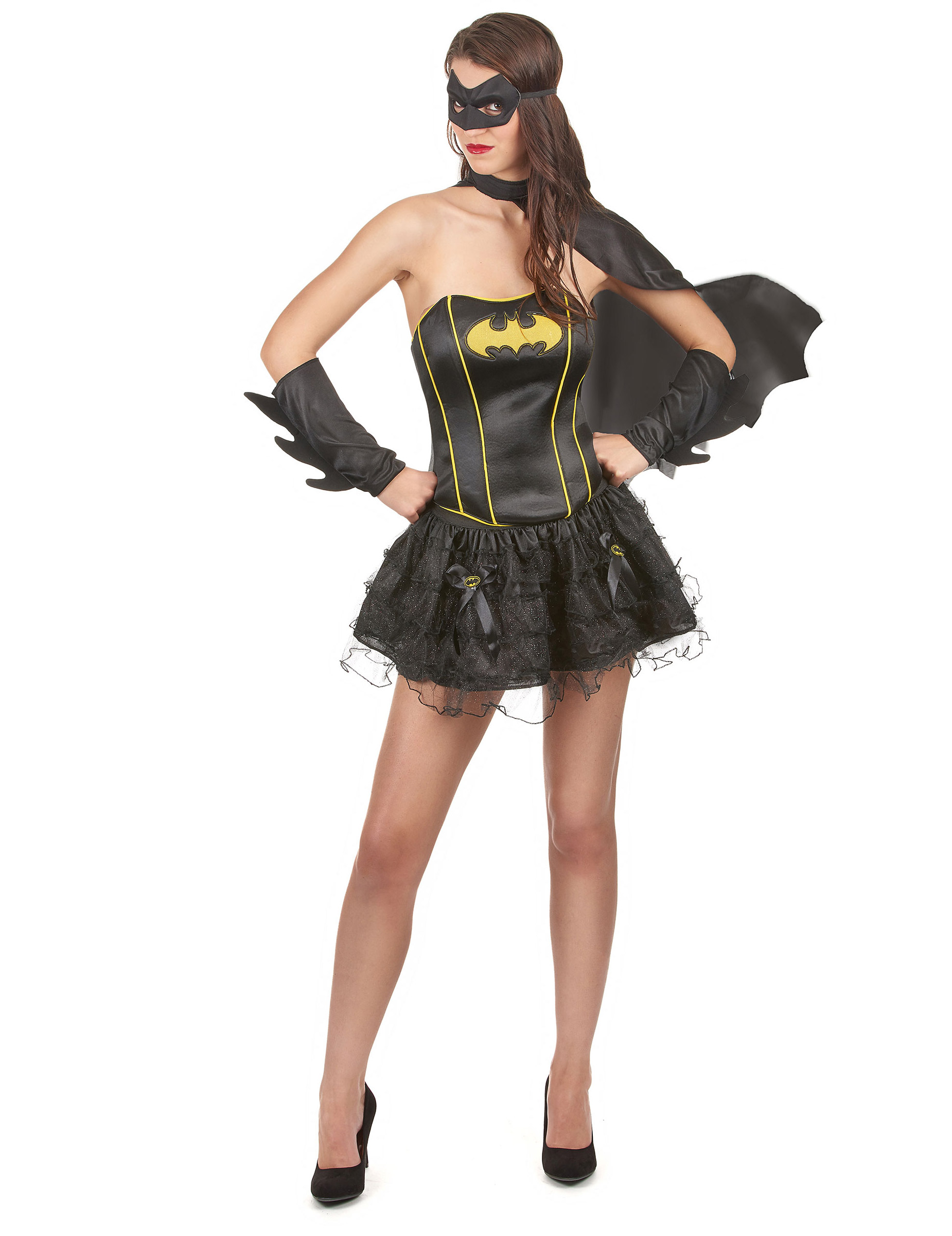Justice League Batgirl Superheldin Damenkostüm Lizenzware schwarz-gelb