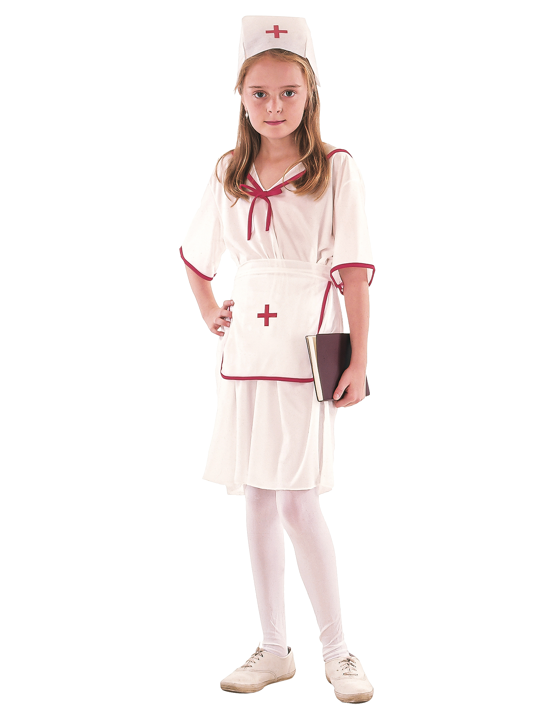 Kinderkostüm Krankenschwester rot-weiss