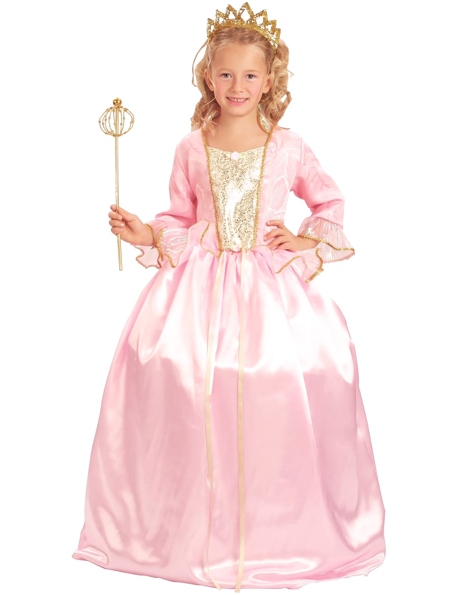 Prinzessin-Mädchenkostüm Königin-Kinderkostüm rosa