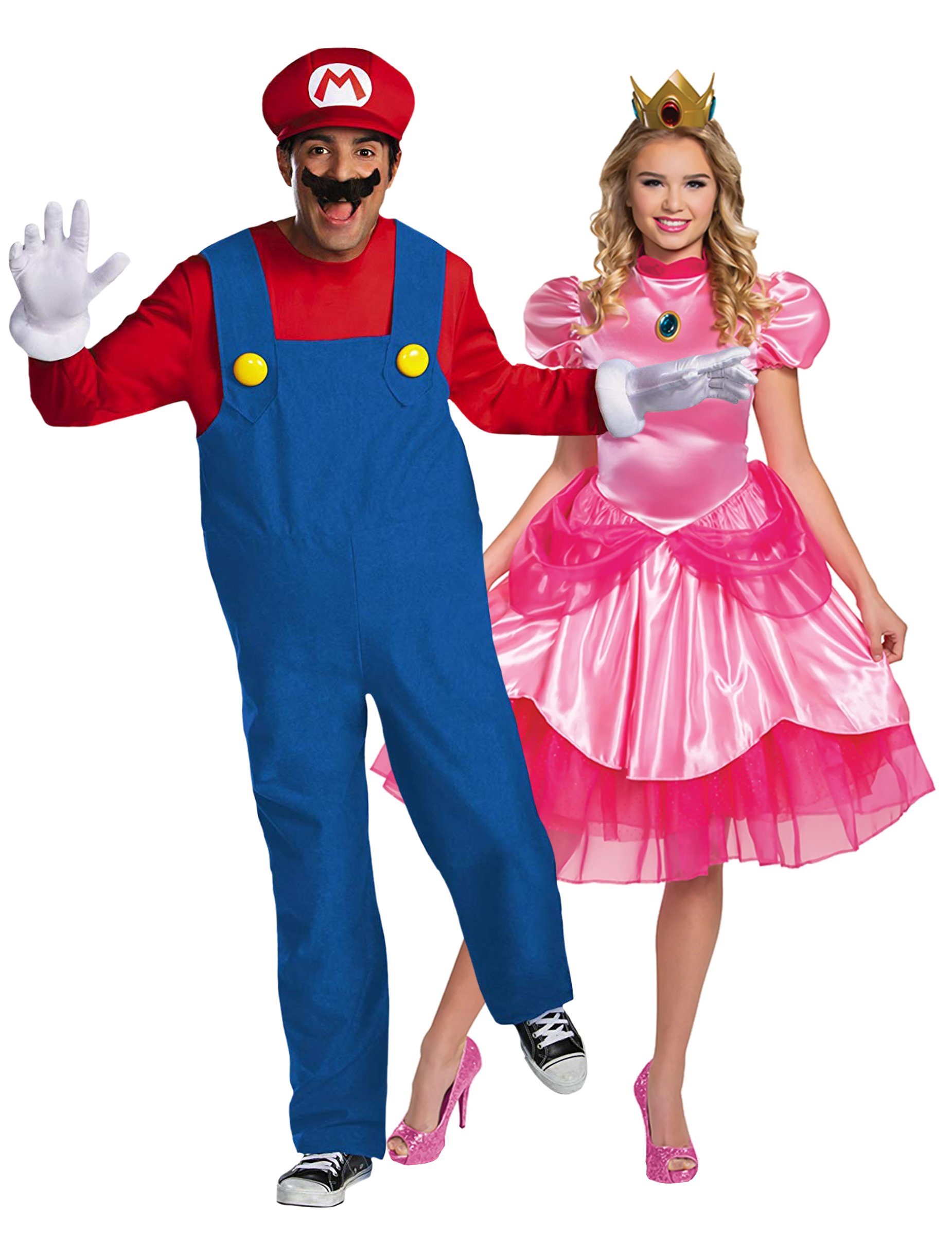 Super Mario und Prinzessin Peach Deluxe-Paarkostüm
