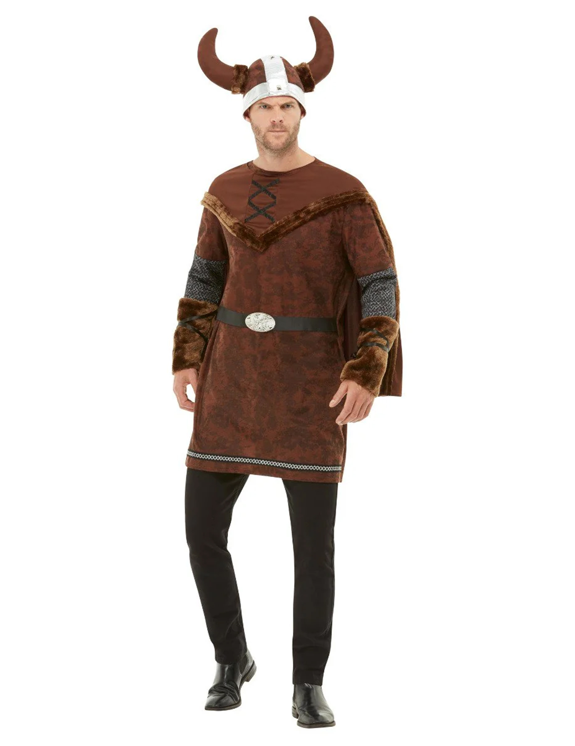 Wikinger-Kostüm für Herren Wikinger-Barbar Faschingskostüm braun