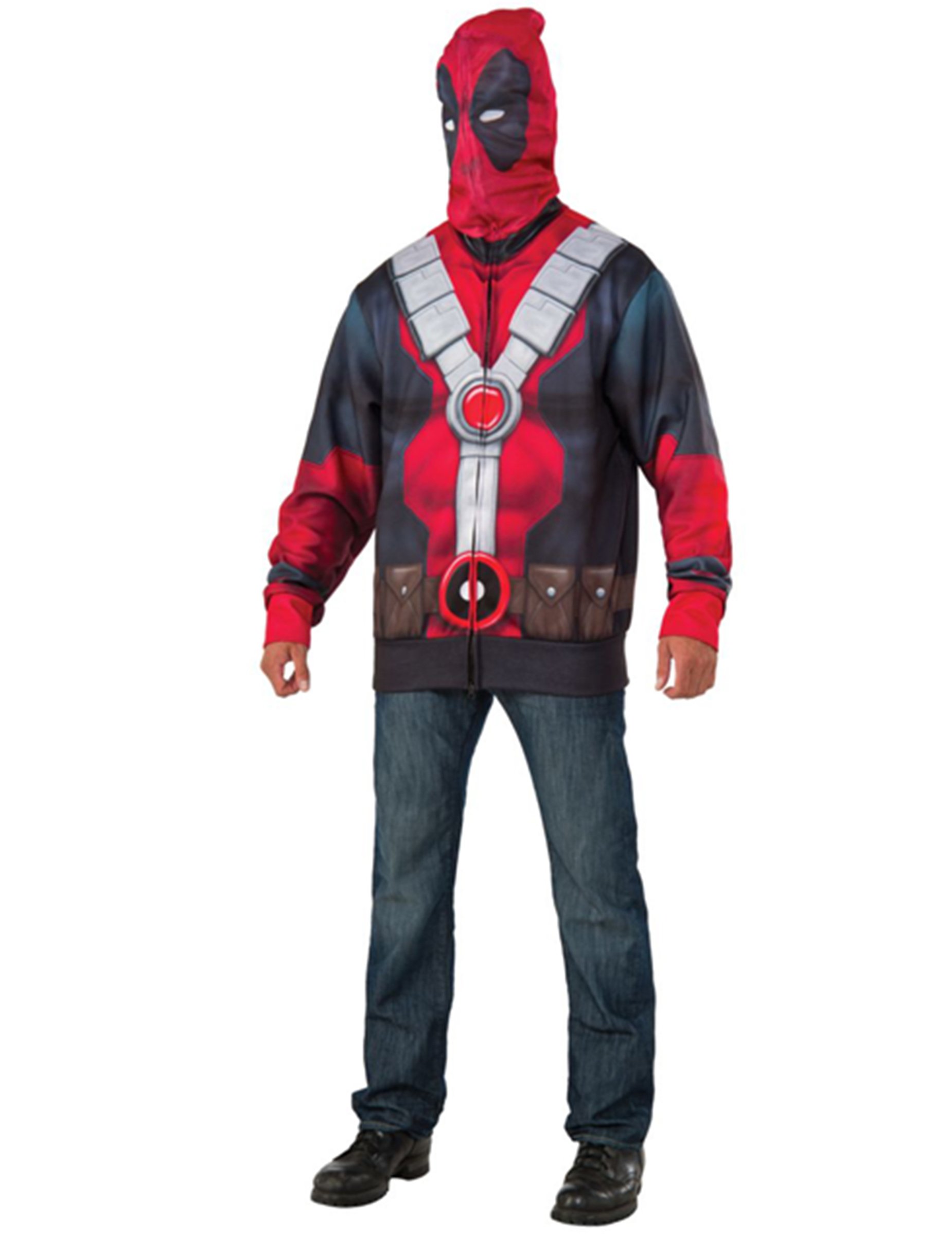 Deadpool-Kapuzenjacke für Herren Marvel rot-schwarz-grau