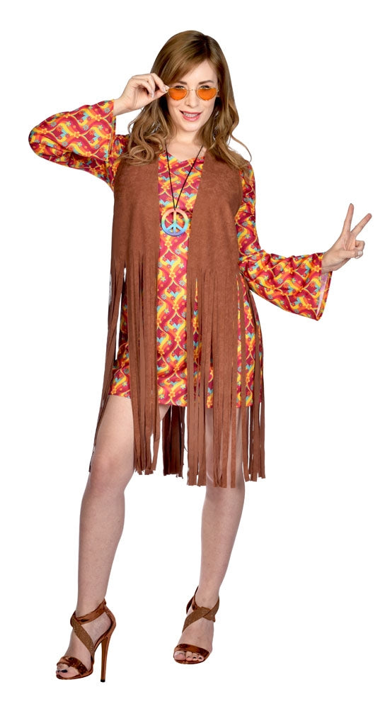 Fransen Hippie Lady Jona Damenkostüm - Damen 42/44 bunt | Karneval & Fasching | Kostüme.com