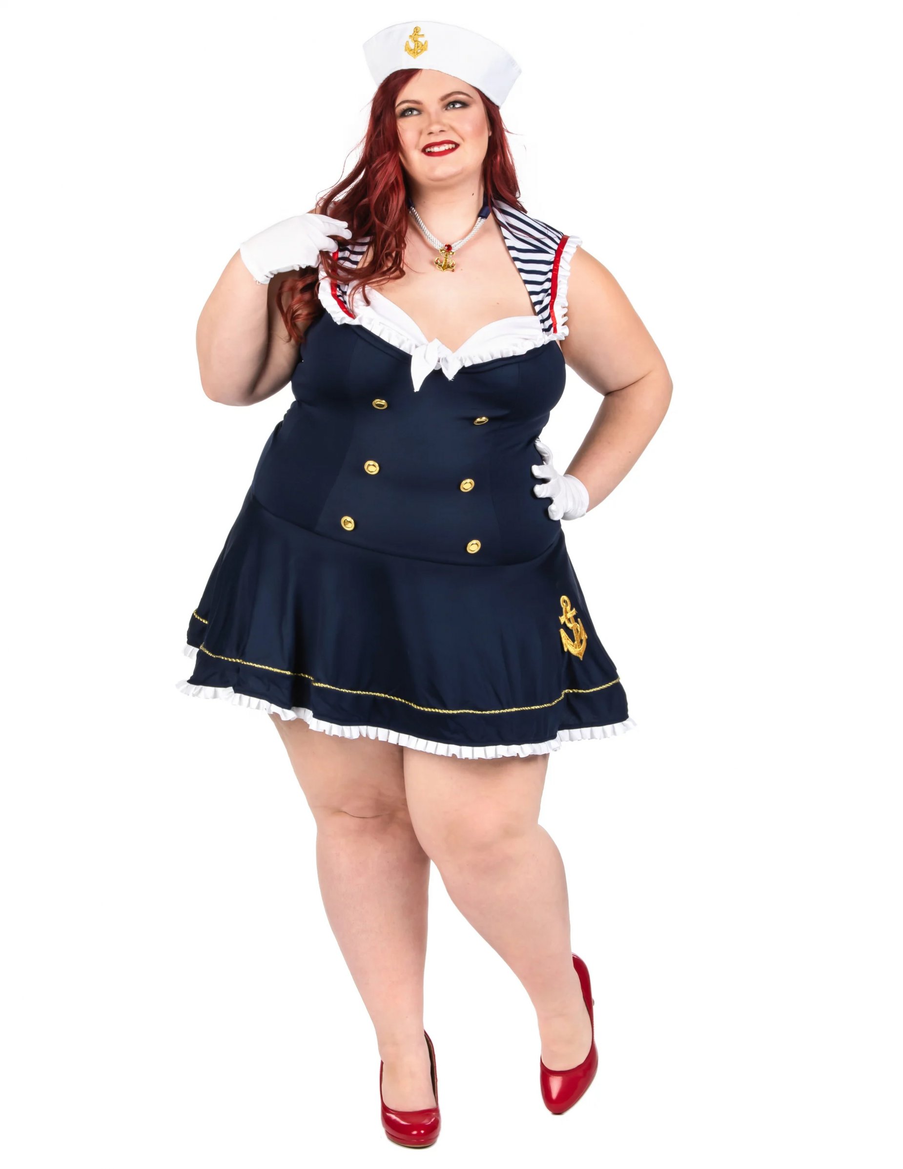 Verführerisches Plus-Size Matrosenkostüm, Damen