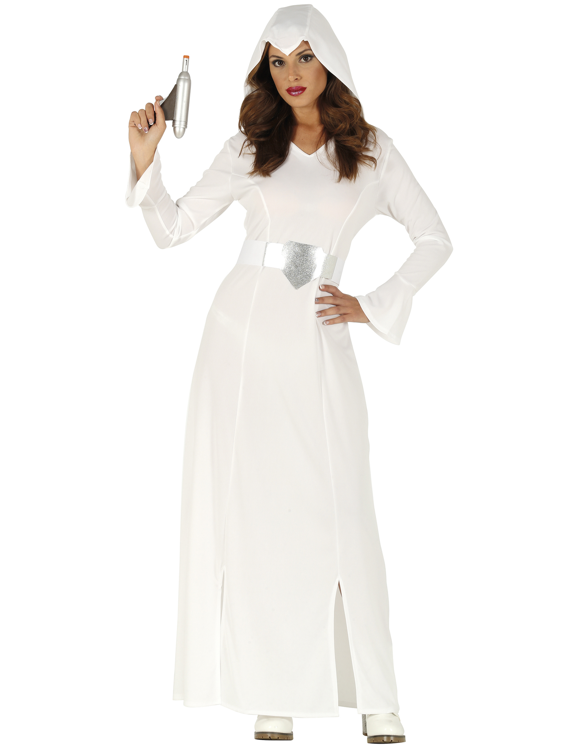 Weltall-Prinzessin Kostüm für Damen Faschingskostüm weiss-silber
