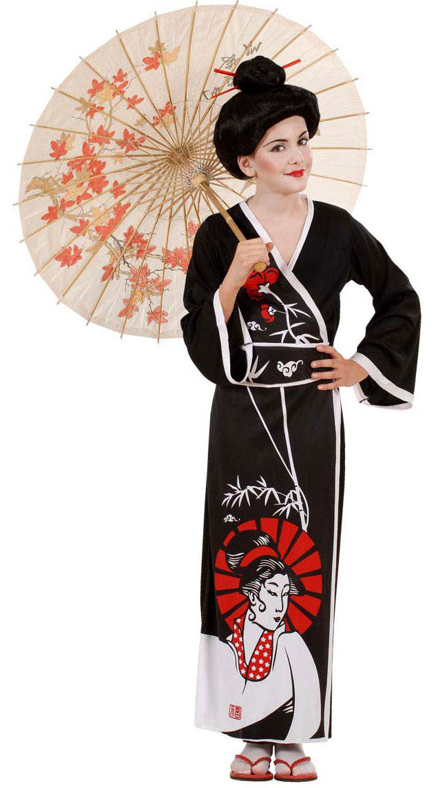 Akari Geisha Kinderkostüm - Kinder 140 schwarz | Karneval & Fasching | Kostüme.com